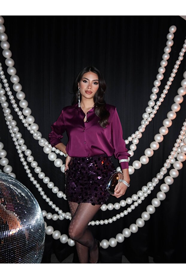 Büyük Pullu Mini Etek - 4