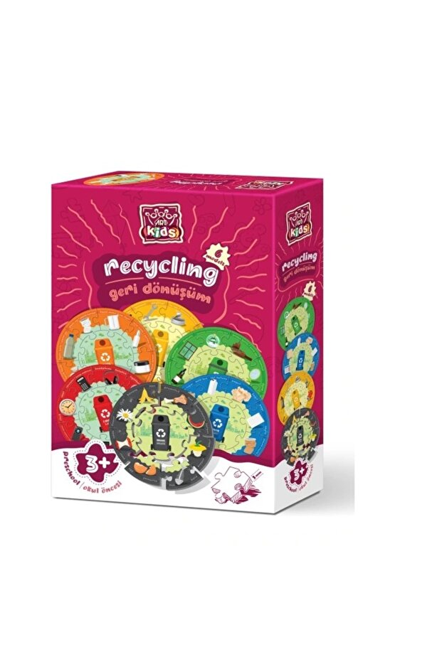 Recycling Puzzle 10 Pieces Vehicle Themed Educational Game for Ages 2-4