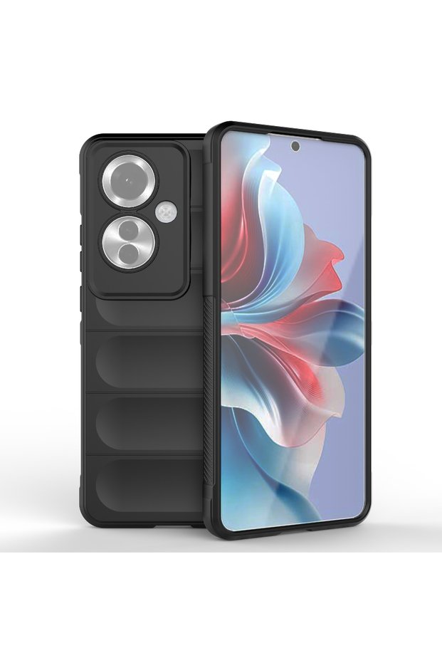 Oppo Reno 11F Case Shock-Absorbing Puffer Design Camera Protection Silicone Inflatable Look Cover