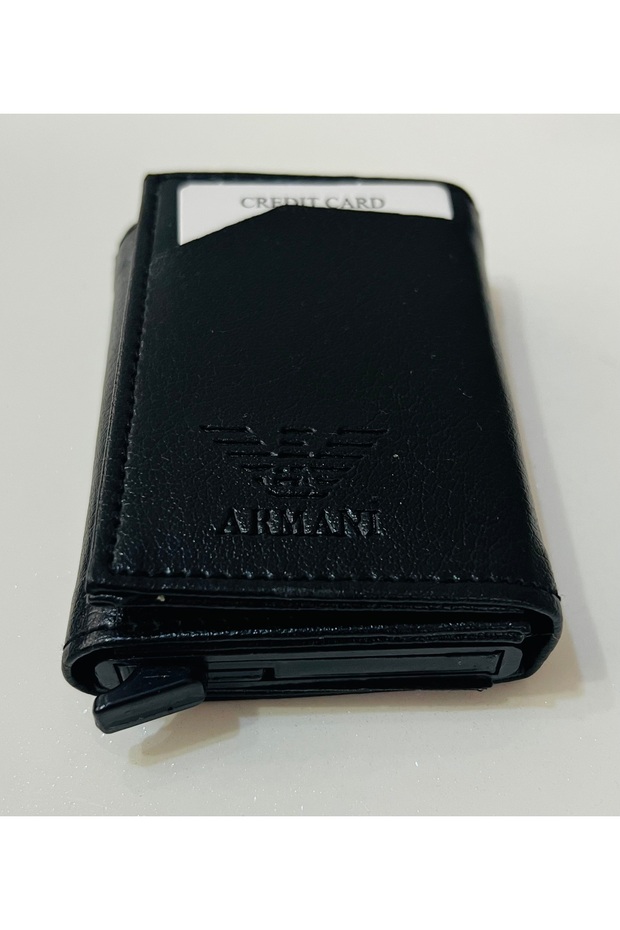 Men's Mechanical Card Holder – Small Compact Metal Card Wallet