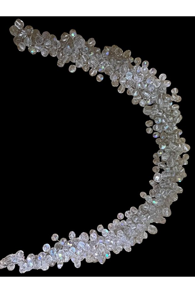 Hair Bridal Crown with Beads and Stones