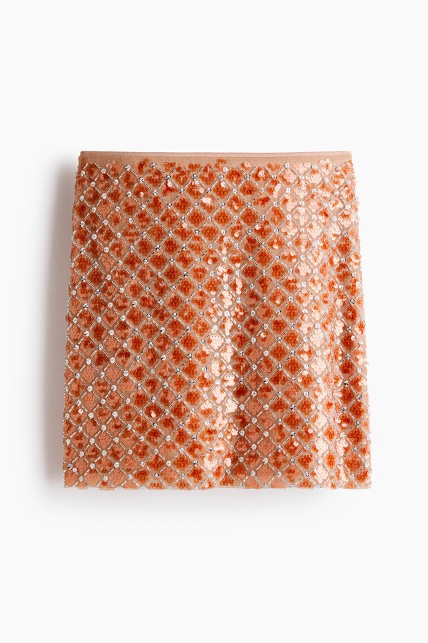 İşlemeli Mini Etek - 1