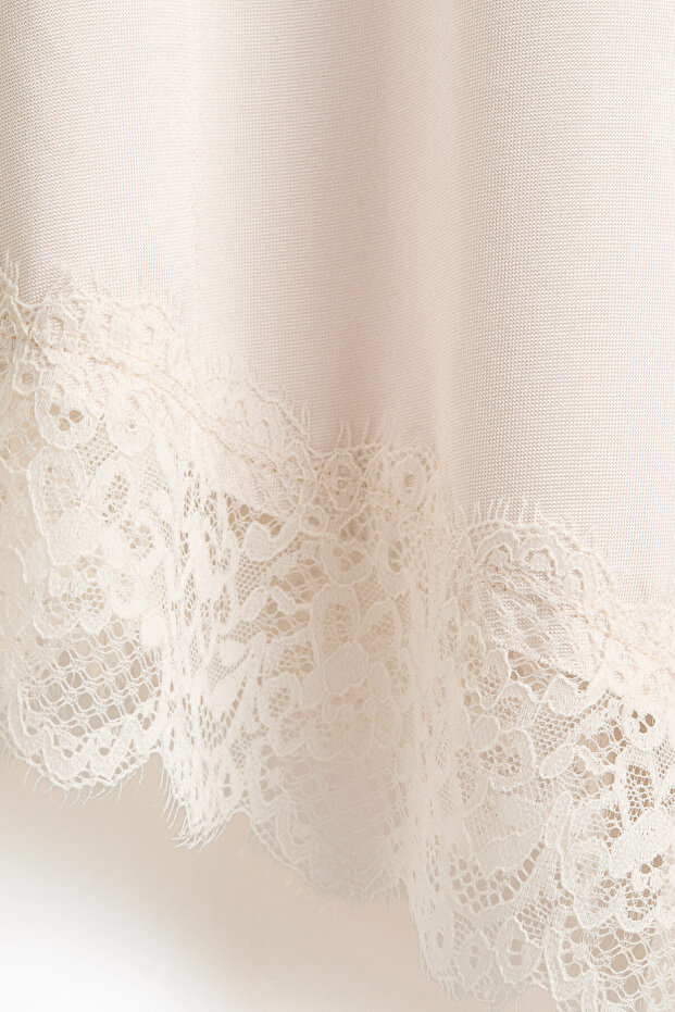 Dantel Şeritli ve Askılı Elbise - 4