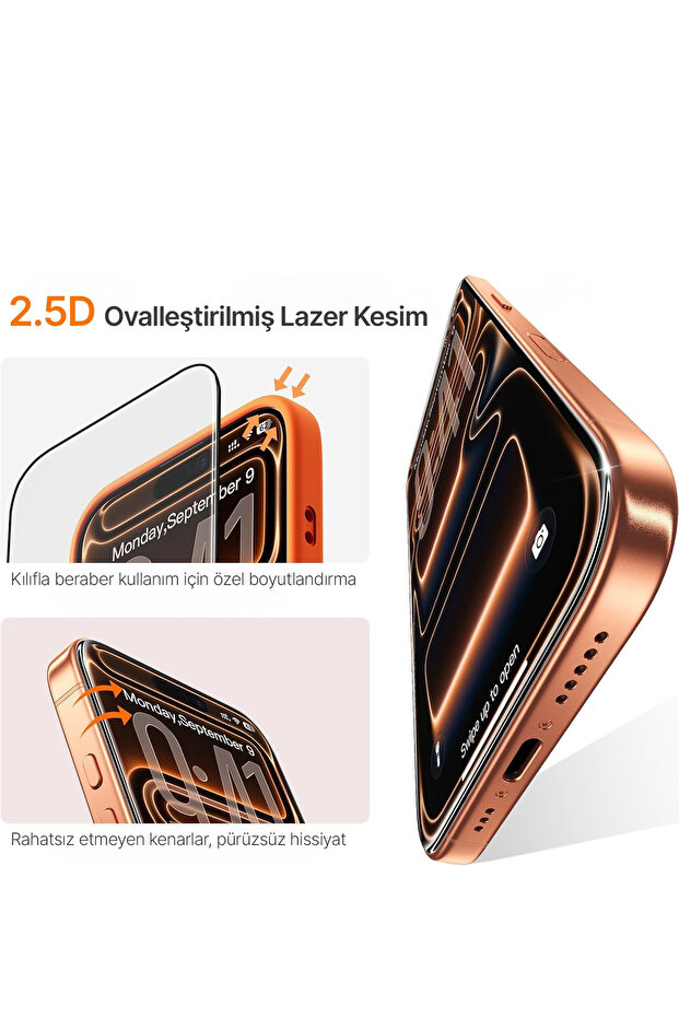 واقي شاشة شفاف يغطي الشاشة بالكامل متوافق مع آيفون 15 برو مع جهاز سهل التركيب من ماجيك بوكس - 4