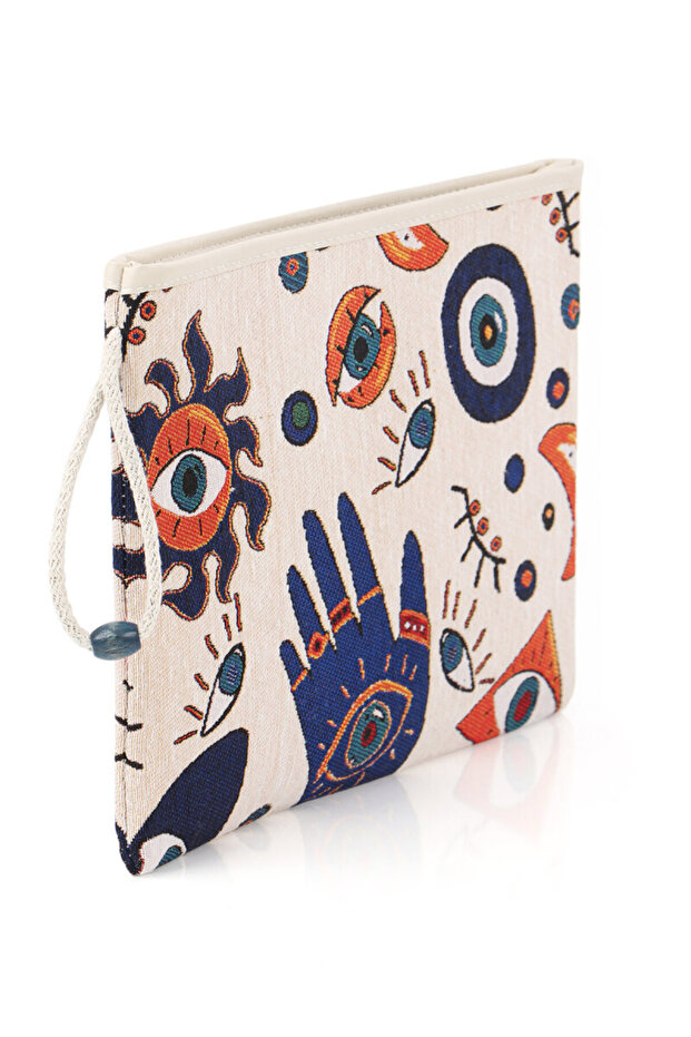 حقيبة يد منسوجة بنمط العين - 2