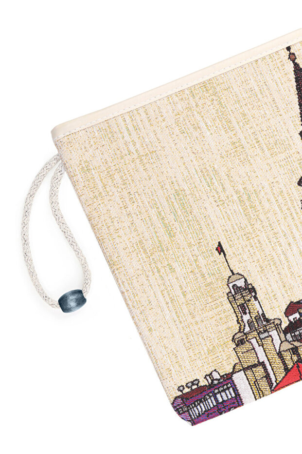 Galata Tower Pattern Tapestry Handbag - 3