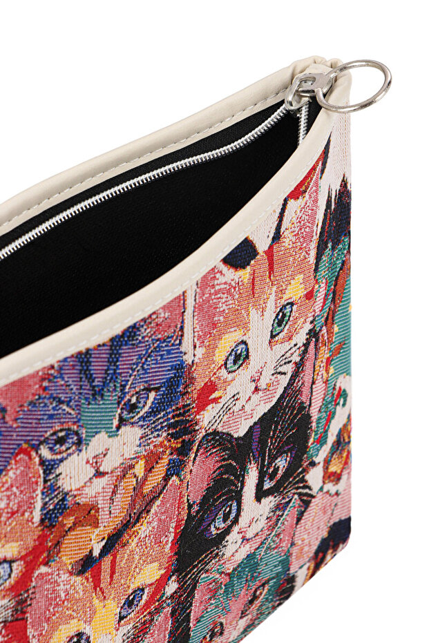 Cat Pattern Tapestry Handbag - 4