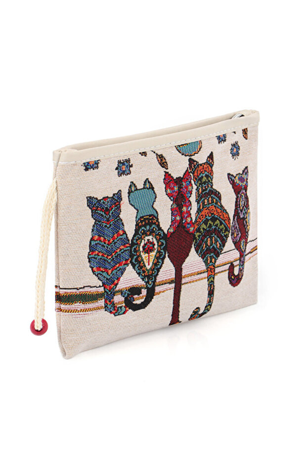 محفظة نسيج نمط القط - 2