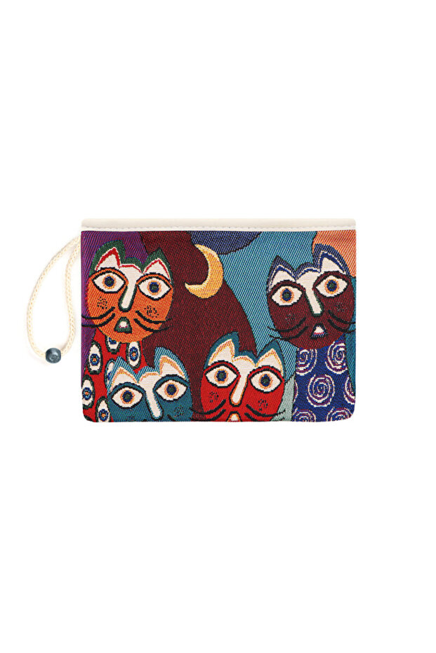 Cat Pattern Tapestry Wallet - 1