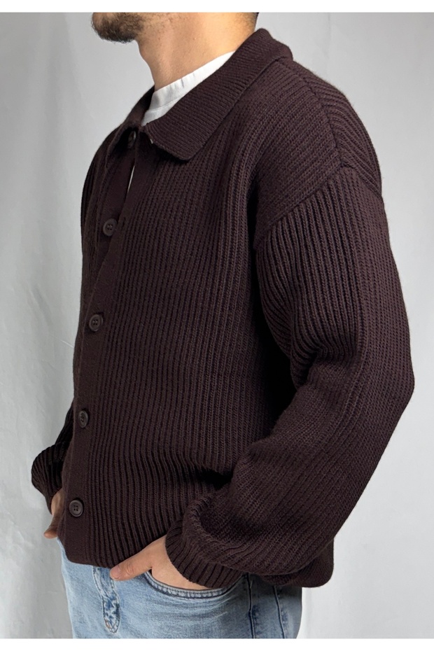 REGULAR ÖRME DÜĞMELİ FİT HIRKA - 3