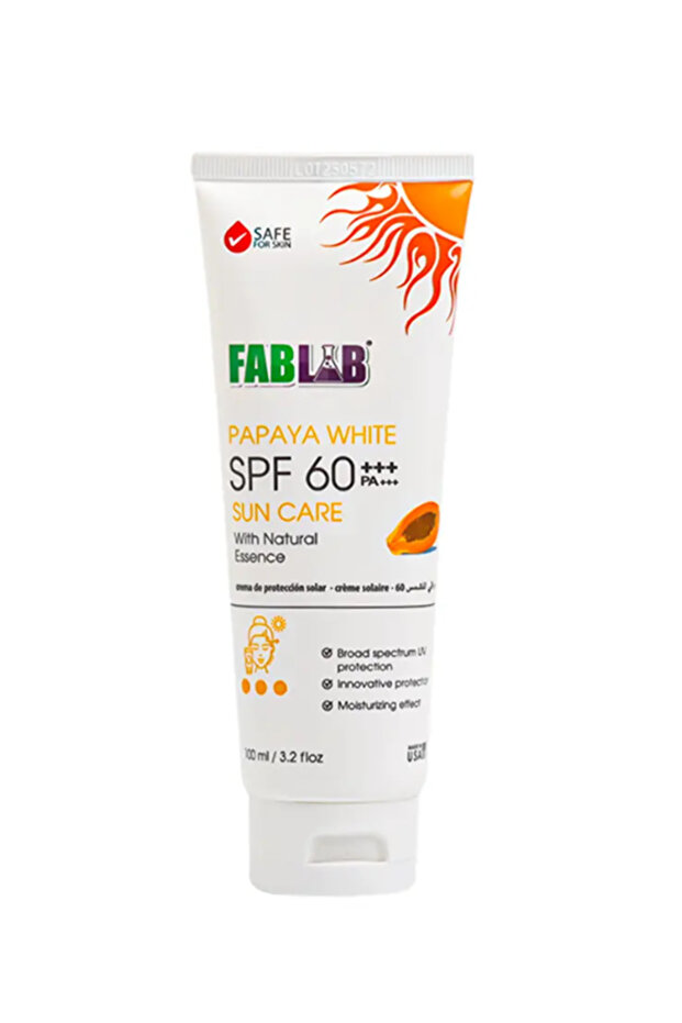 FabLab Papaya Sunscreen Cream SPF 60 – 100 ml