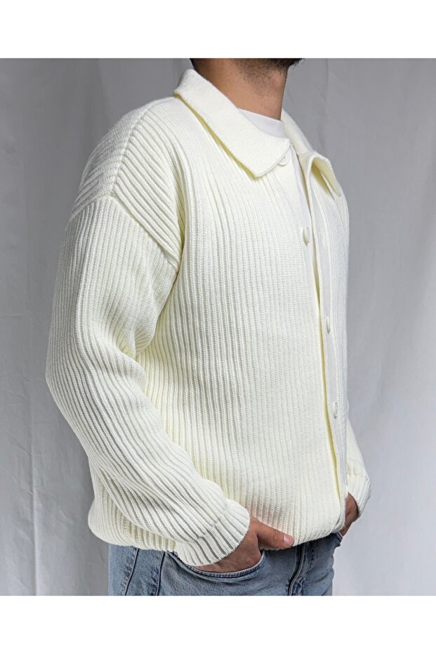 REGULAR ÖRME DÜĞMELİ FİT HIRKA - 4