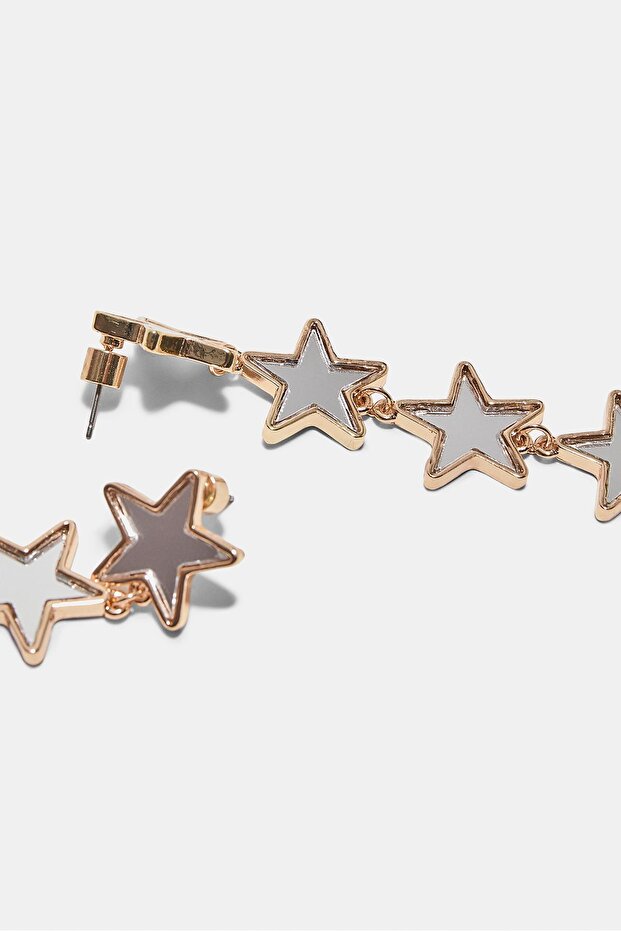 Kristal efektli uzun yıldız küpe - 5