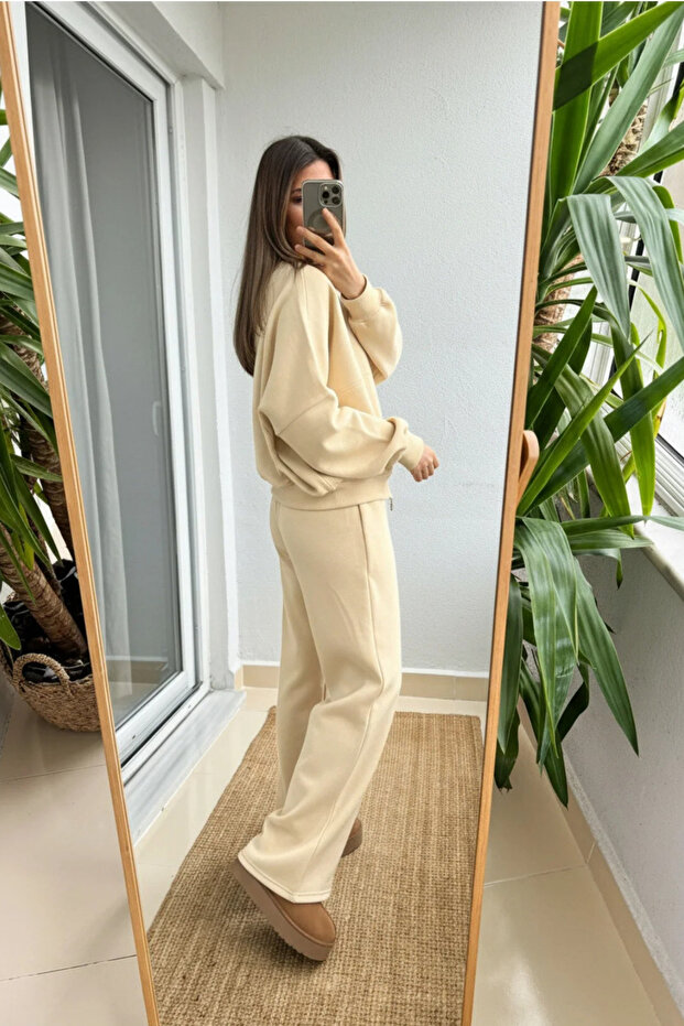 طقم سترة نسائية أساسية مريحة بثلاث خيوط - 4