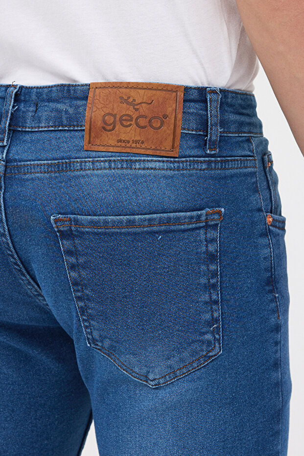 Men's Blue Slim Fit Slim Fit Cotton Stretch Stretch Fabric Denim Jean Denim Pants