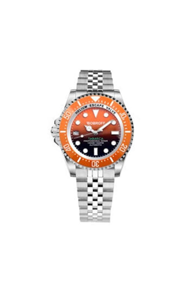 BF0004ibnBF Men's Stainless Steel Watch, Silver, Orange Dial, 42mm - 1