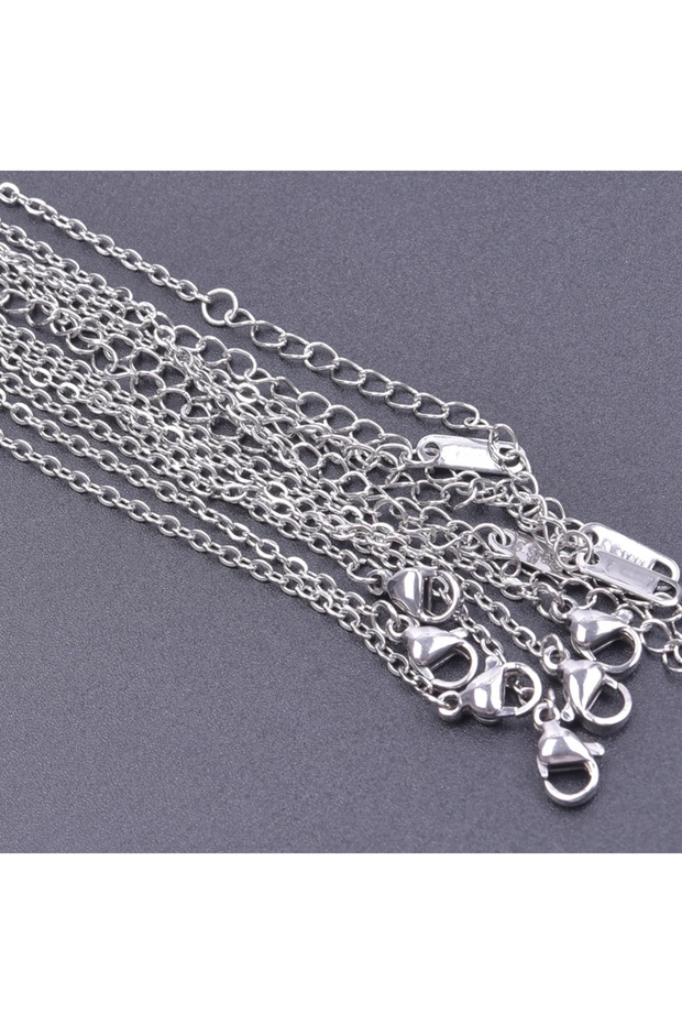 45cm-Adjustable N006-Width 1.5mm 10pcs/Lot Stainless Steel 45cm Adjustable Chain Necklace For Women