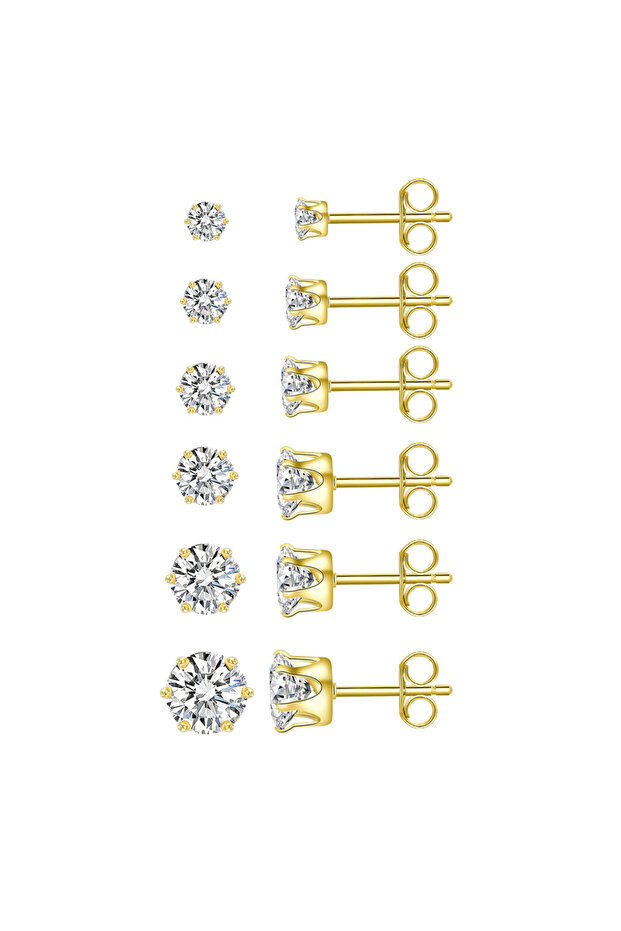 5mm 1 Pair Style B 1 Pair Stainless Steel Stud Earrings For Women Men Girls Hypoallergenic Earrings