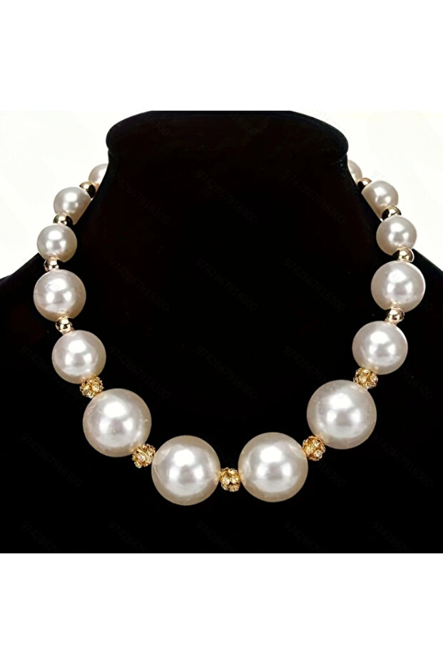 YB4275-1 French Gentle Wind Large Imitation Pearl String Necklace Ladies Elegant Temperament Daily S