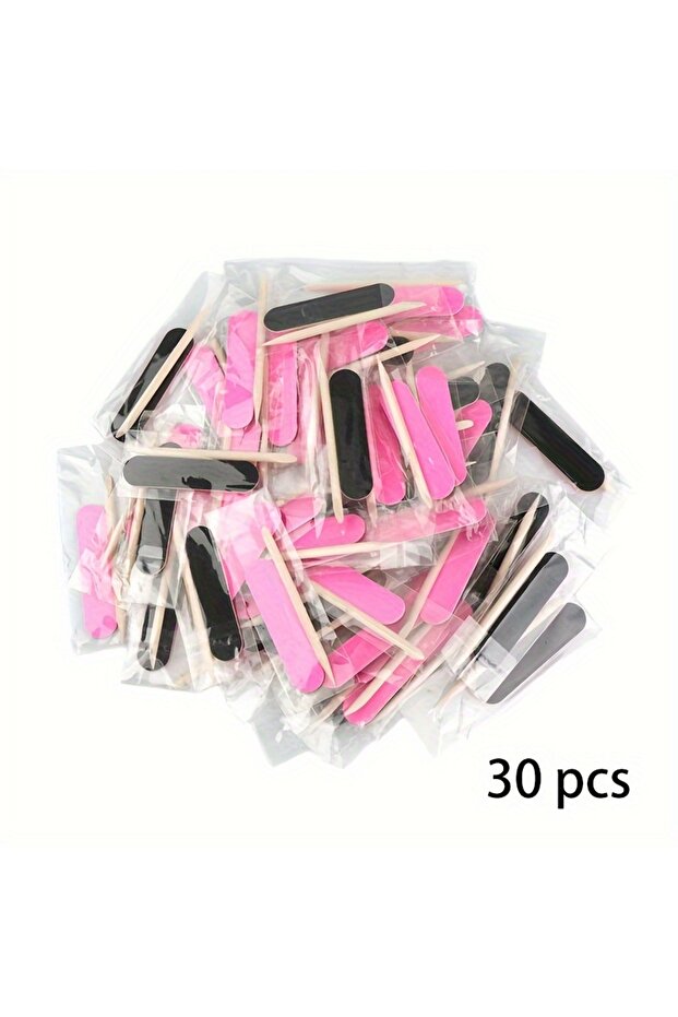 rose and black 30 pcs Nail Files Kit- 2pcs/bag Mini Nail Files 180/240 Grit, Colorful Nail Sticks Pe