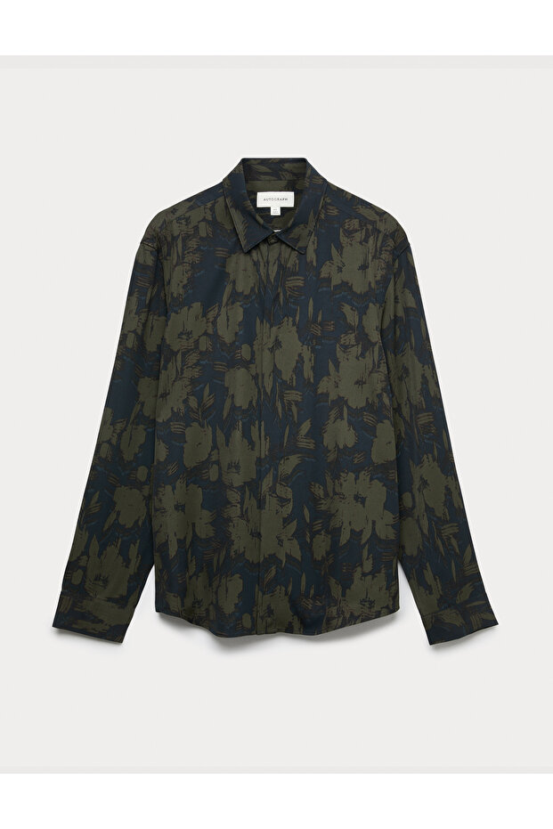 Regular Fit Çiçek Desenli Gömlek - 2