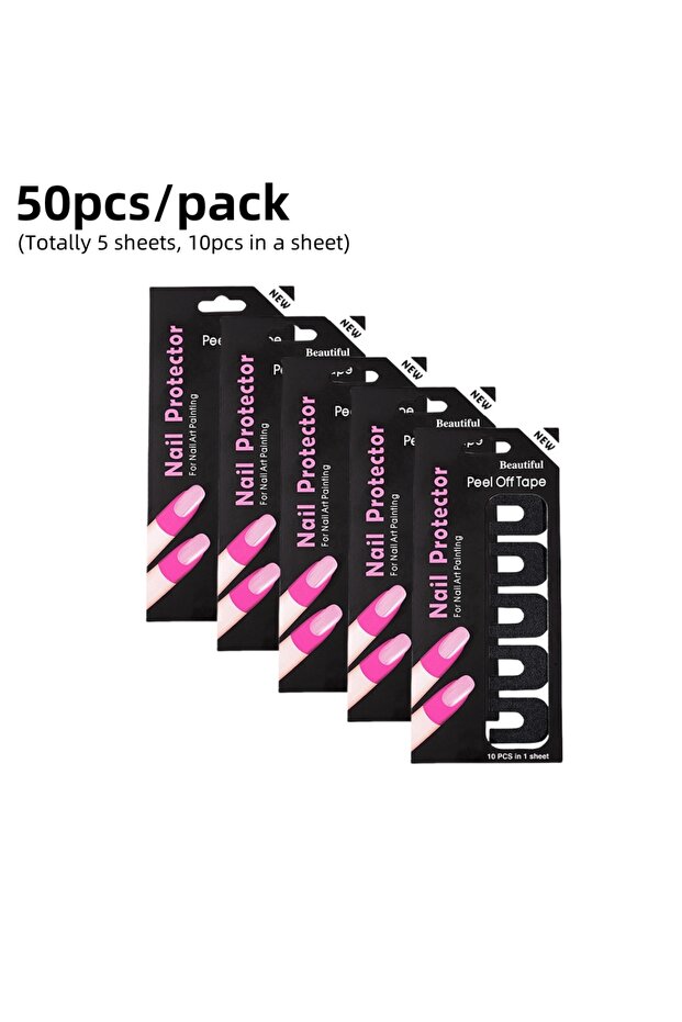 50pcs 20/50pcs Nail Art Anti-Spill Stickers Beginner U-Shape Finger Edge Nail Polish Anti-Overflow P