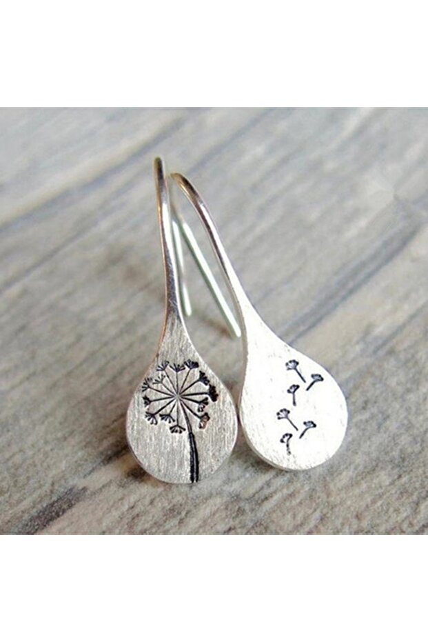 E173-YAYIN Silver Color 2021 New Dandelion Drop Earrings For Women Retro Simplicity Handmade Jewelry