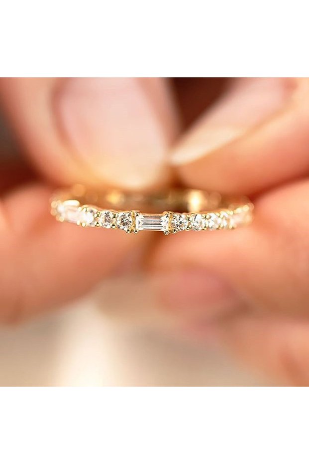 10 F898 Huitan Simple Stylish Finger-rings for Party Daily Wear Fashion Accessories Silver Color/Gol