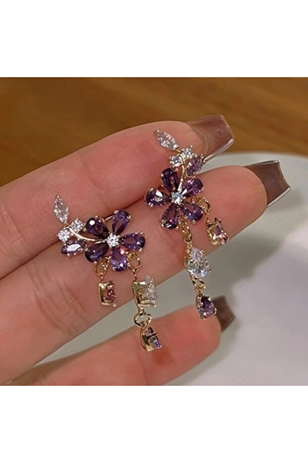 WB4046-1 1pair Exquisite Black Butterfly Tassel Earrings with Long Dangling Charms Perfect Gift for
