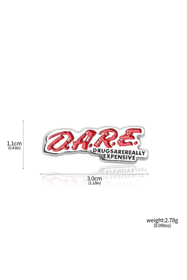 X00500 Red DARE D.A.R.E. Drugs Are Really Expensive Enamel Pins Brooch Abuse Resistance Education Ba