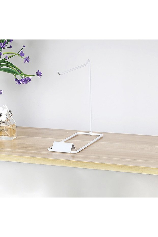 White Dresser Metal Display Holder Keychains Hanging Clip Plastic Trinket Tabletop Jewelry Holder