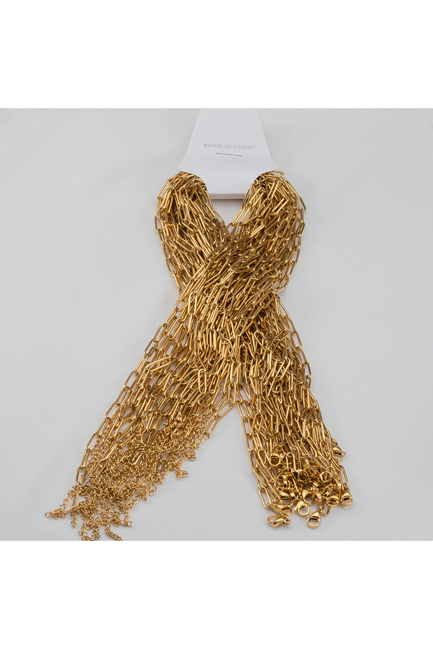 45cm and 5cm Gold Color-5pcs 5pcs Adjustable Gold Color Stainless Steel Necklace Chains with Extensi
