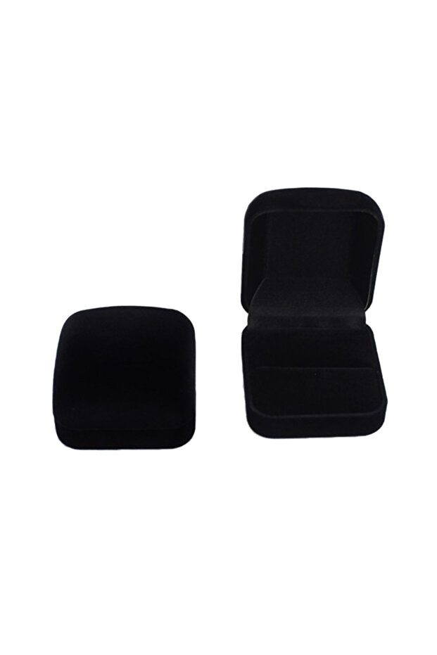 All Black Flocked Cloth Earrings Ring Box Store Counter Jewelry Display Holder Wedding Proposal Ring