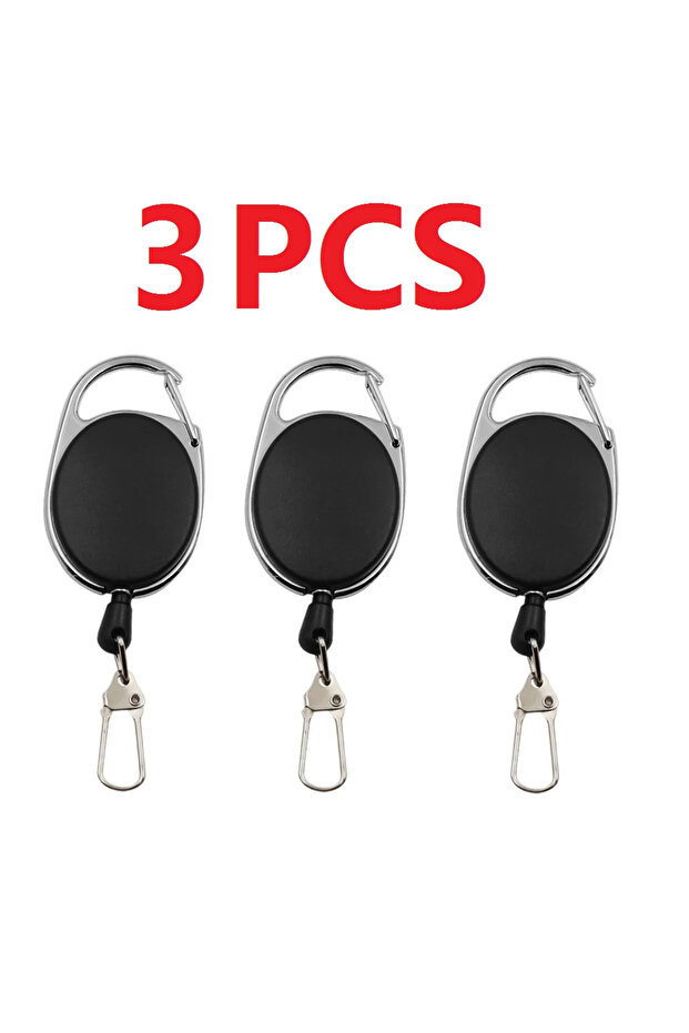 3 PCS 1/3/5/10Pcs Fly Fishing Key Ring Retractor Tool Retractable Keychain Reel Badge Holder Fishing