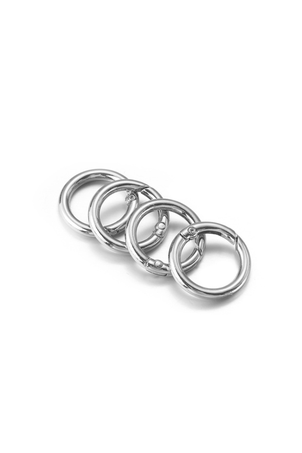 18mm 10pcs Rhodium 5-10pcs Metal O Ring Spring Clasps Openable Carabiner Keychain Bag Clips Hook Dog