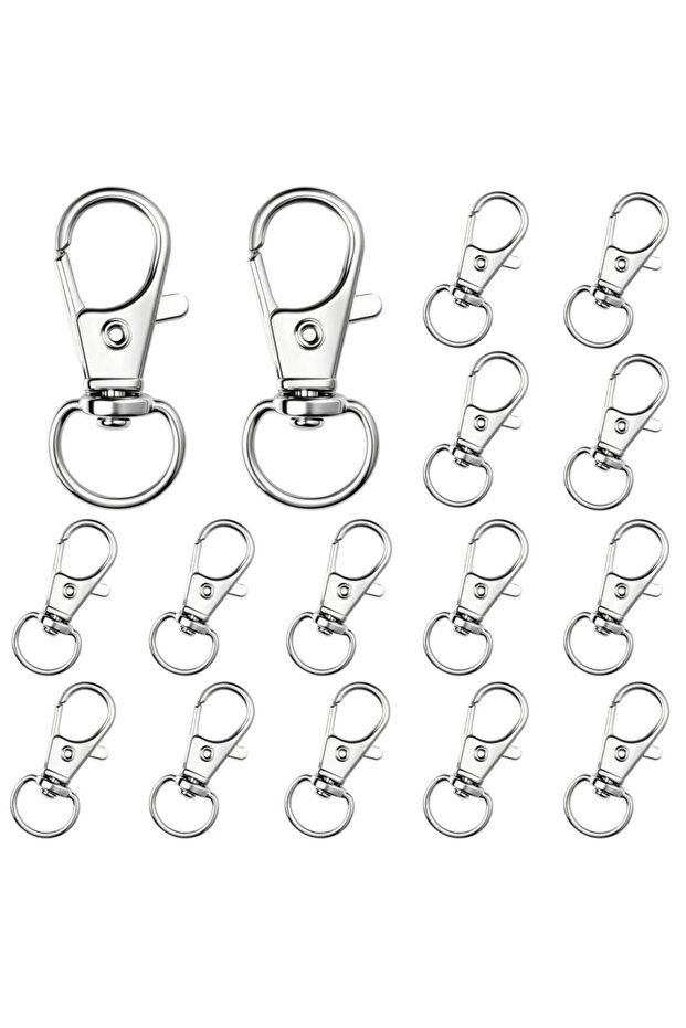 100pcs silver color 10/20/50/100Pcs Key Chain Clip Hooks Swivel Clasps Lanyard Snap Hook Lobster Cla