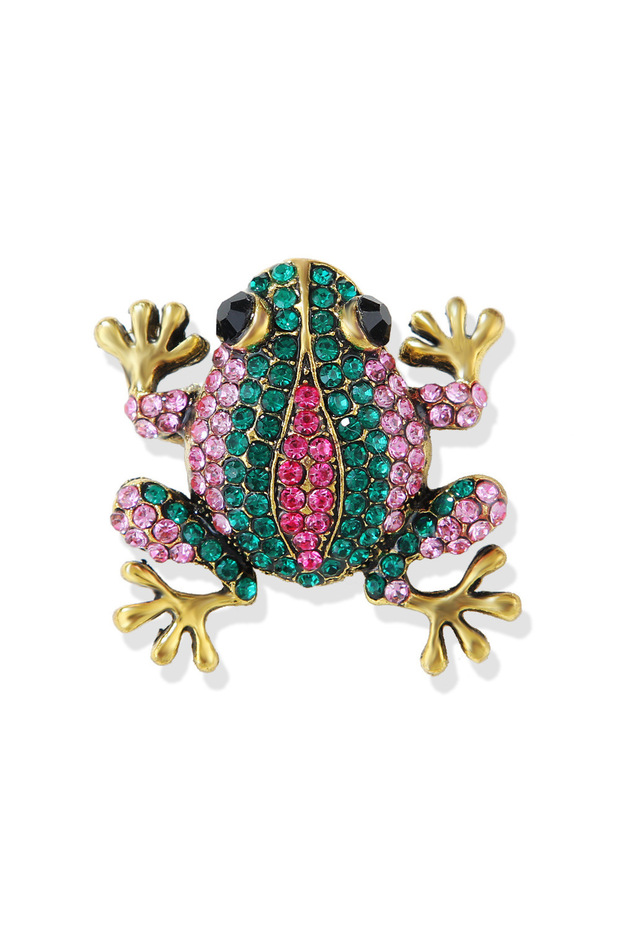 1 New Rhinestone Frog Brooches For Women Fashion Animal Brooch Pin Female Coat Dress Pins Party Jew.