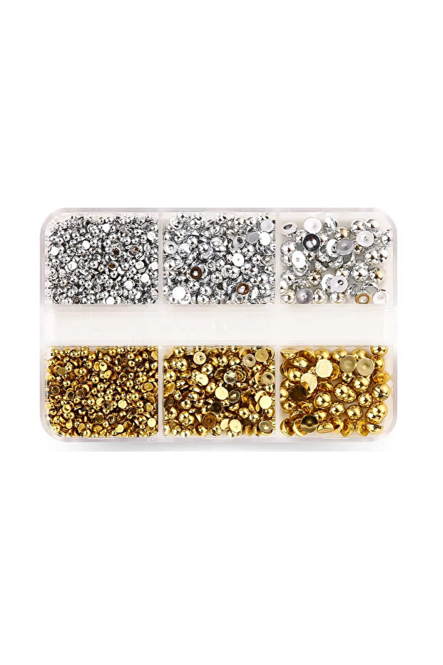 D 6 Grids Punk Nail Rivets Spikes Metal Studs Gold/Silver/Black Round Cone Nail Art Charms Mixed Si.