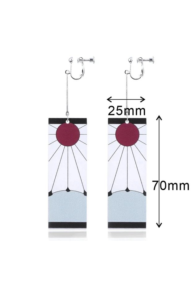 001 1 Pair Japanese Anime Demon Kamado Tanjiro Acrylic Earrings for Women The Same Sun Butterfly Cos