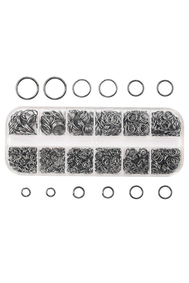 DN653-6 1050pcs Plated Color Open Jump Rings One Set Box 3 4 5 6 7 8 10mm 7 Color Split Rings Link L