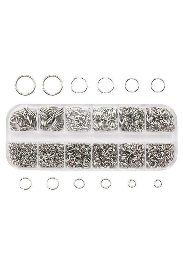 DN653-3 1050pcs Plated Color Open Jump Rings One Set Box 3 4 5 6 7 8 10mm 7 Color Split Rings Link L