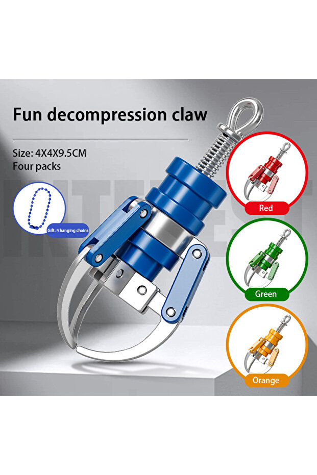 4 pcs Doll Machine Grab-clip keychain Can Clip Simulated Mini Color Claw keychain Bag Pendant Access