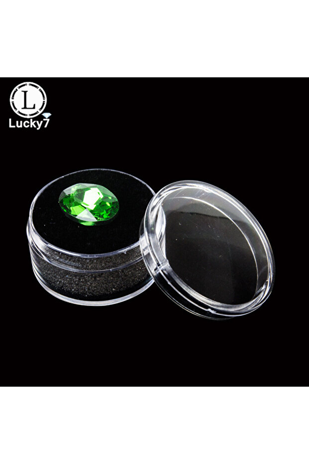 Black 10pcs/lot Clear Round Rhinestone Box Plastic Beads Jewelry Case Storage Box Gem Packaging Orga
