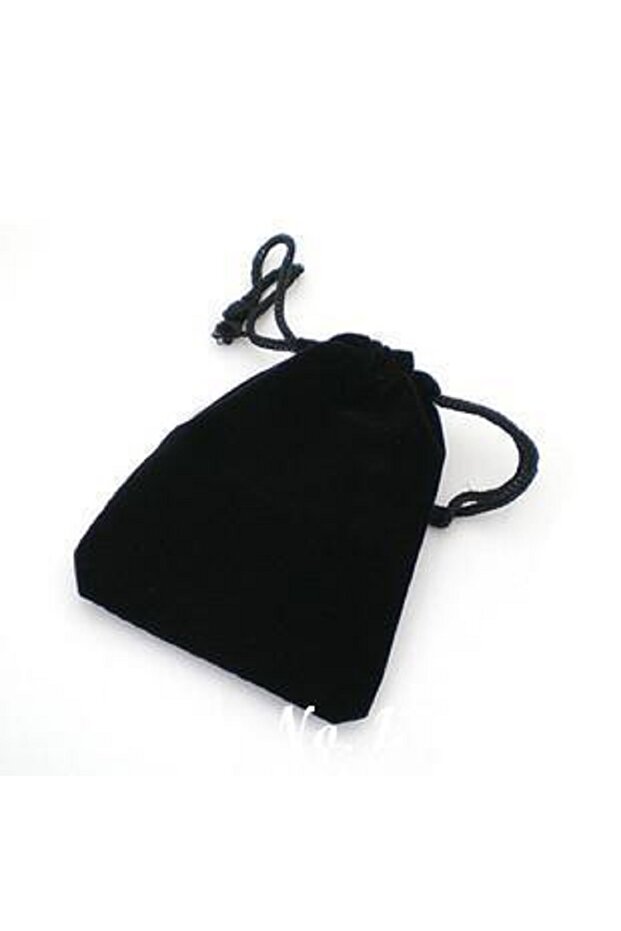 1pc 1PC Black Velvet Gift Bag Jewelry Pouches Drawstring Bag 7x9cm