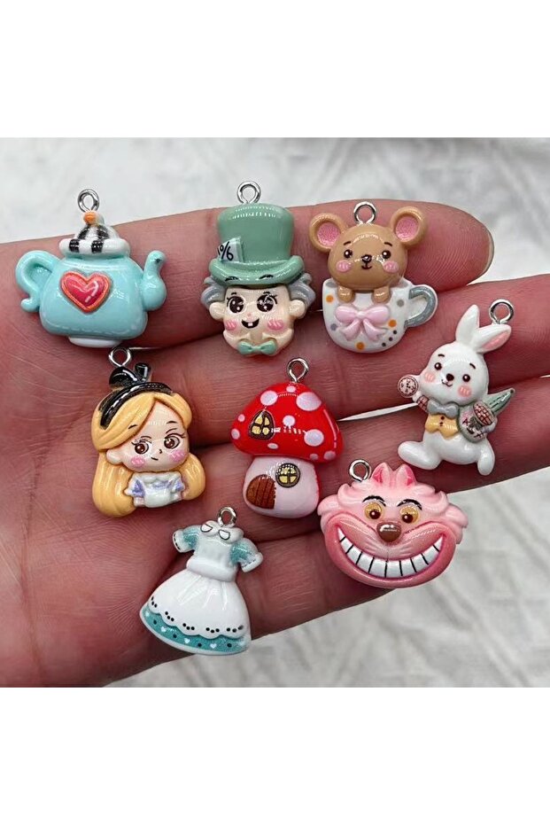 1 10Pcs Cartoon Animal Resin Charms Kawaii DIY Decor Accessories Earring KeyChain Necklace Trinket .