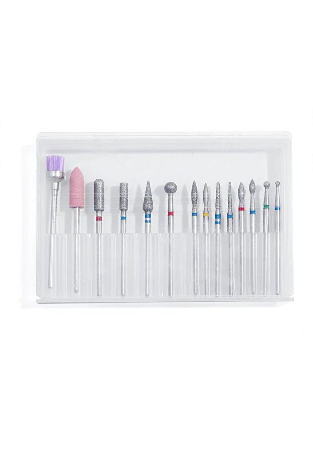 14PCs 14pcs Nail Drill Bit Set Diamond Manicure Cutter Grinding Bits Accesories for Gel Nail Polish
