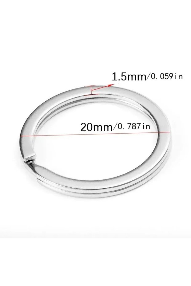 steel-color 20pcs Metal Key Rings 1.5x20mm Round Flat Line Split Rings Alloy Keyring for DIY Jewelry