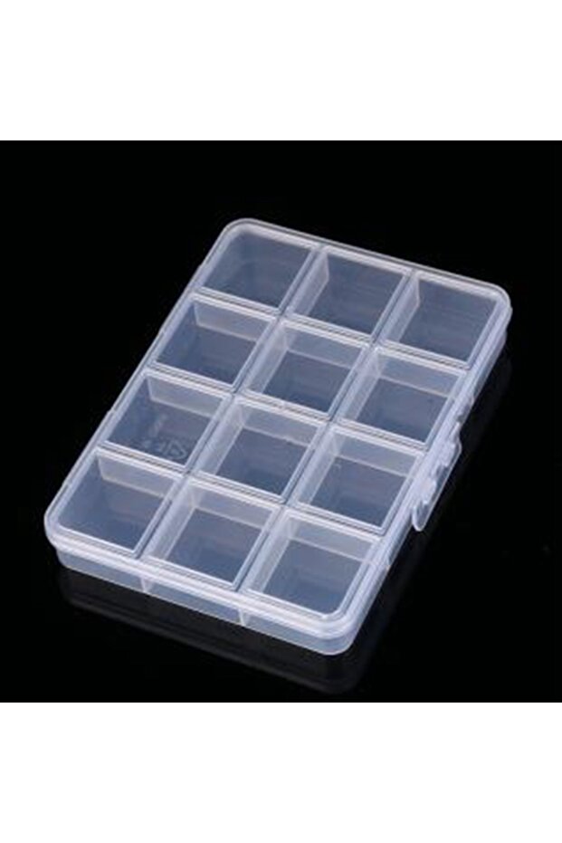 13.6x10x1.8cm 1pc 1pc Transparent Plastic Bead Containers with 12 Compartments for DIY Art Craft Nai