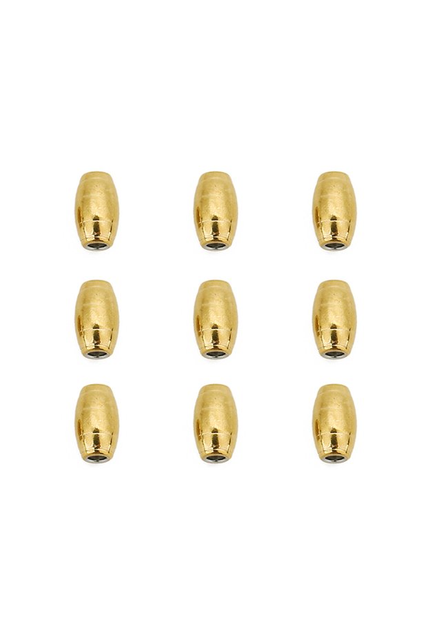 3x5mm 50pcs PVD Never Fade Stainless Steel Beads Gold Color Round Oval Loose Spacer Beads For DIY Ne