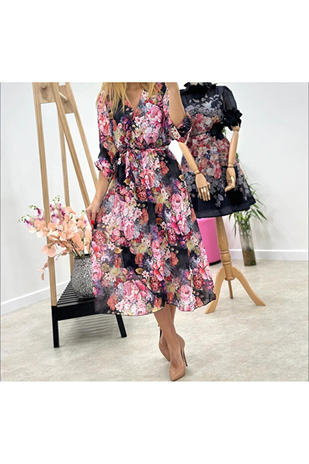 Rochie Dama Midi din Voal Captusit - 1